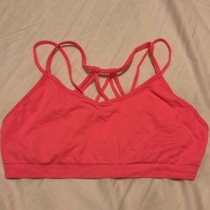Pink sports bra